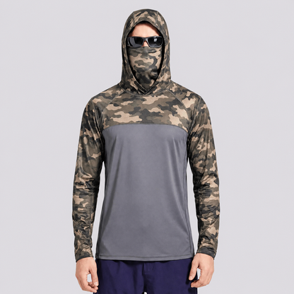 UPF 50+ Anti-UV-Angelhoodie mit integrierter Balaklava