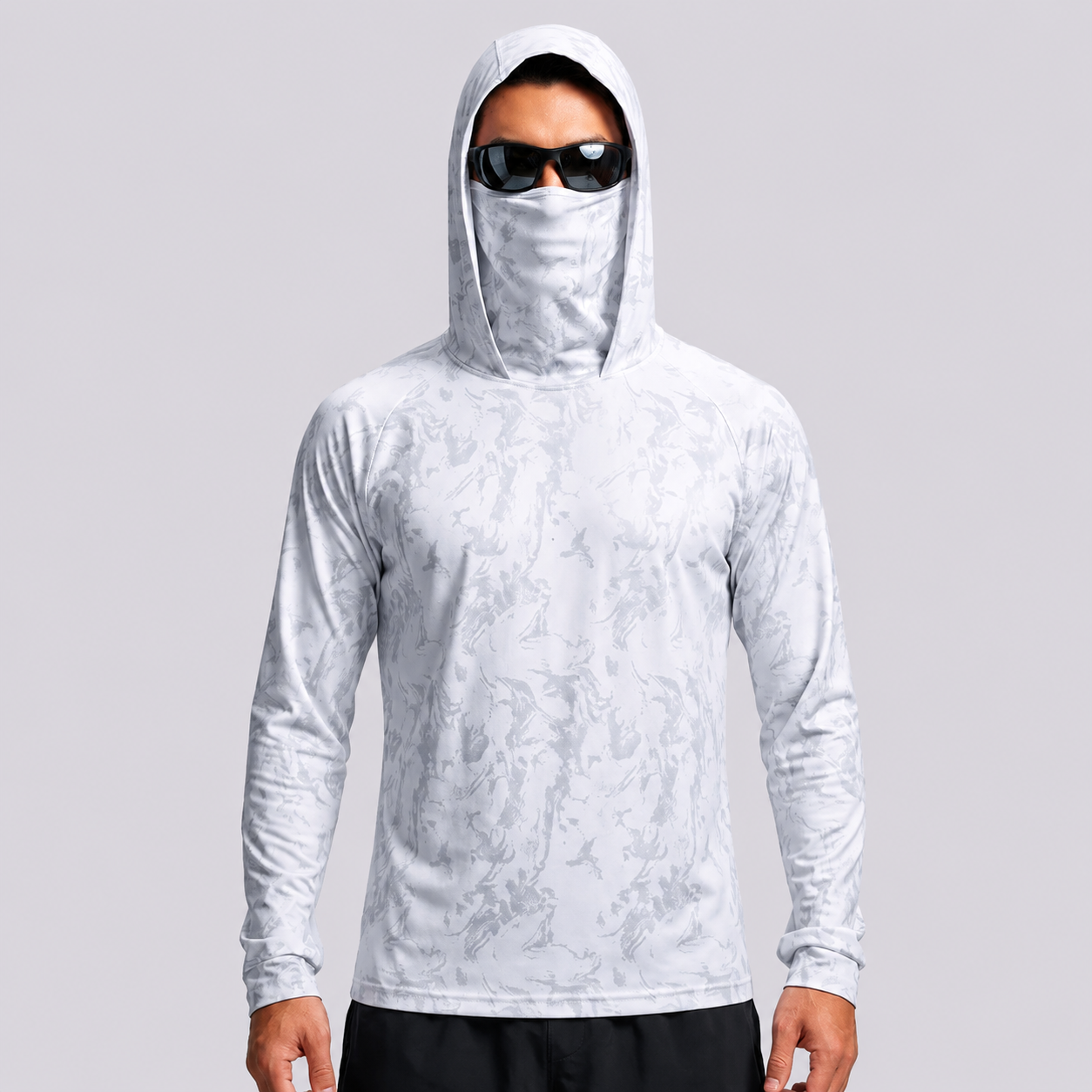 UPF 50+ Anti-UV-Angelhoodie mit integrierter Balaklava